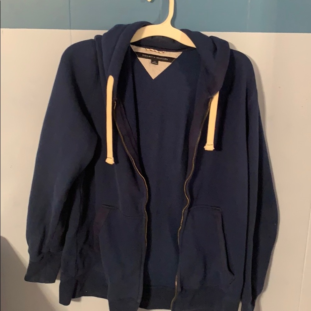 Blue Tommy Hilfiger Zip Up Hoodie